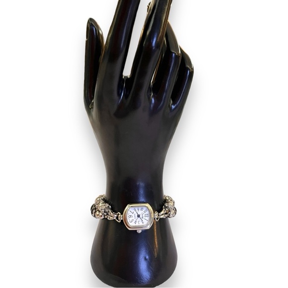 Vintage 90s Boho Watch on Beaded Stretchy Band - Picture 2 of 4